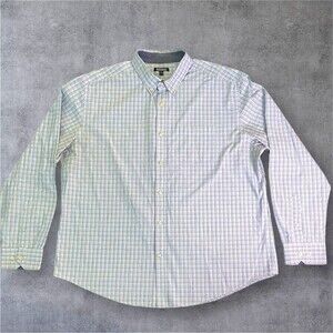 Mix & NY Button Down Long Sleeve Shirt White Blue Striped Men’s Size XL